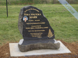 New Zealand Rock Headstone